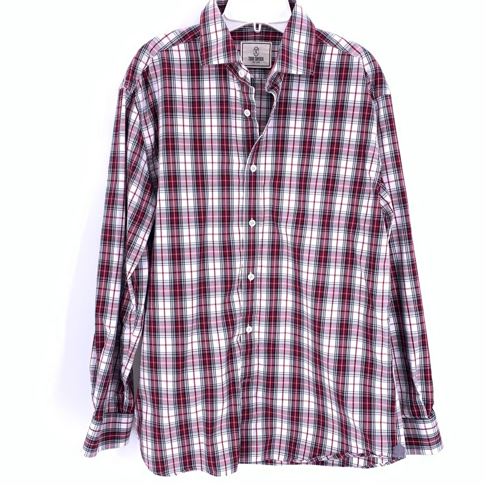 Todd Snyder Mens Plaid Shirt 16.5 32/33 buttons